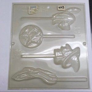 Plastic Craft Candy Mold Halloween Lollipop Sucker Witch Black Cat Ghost Broom